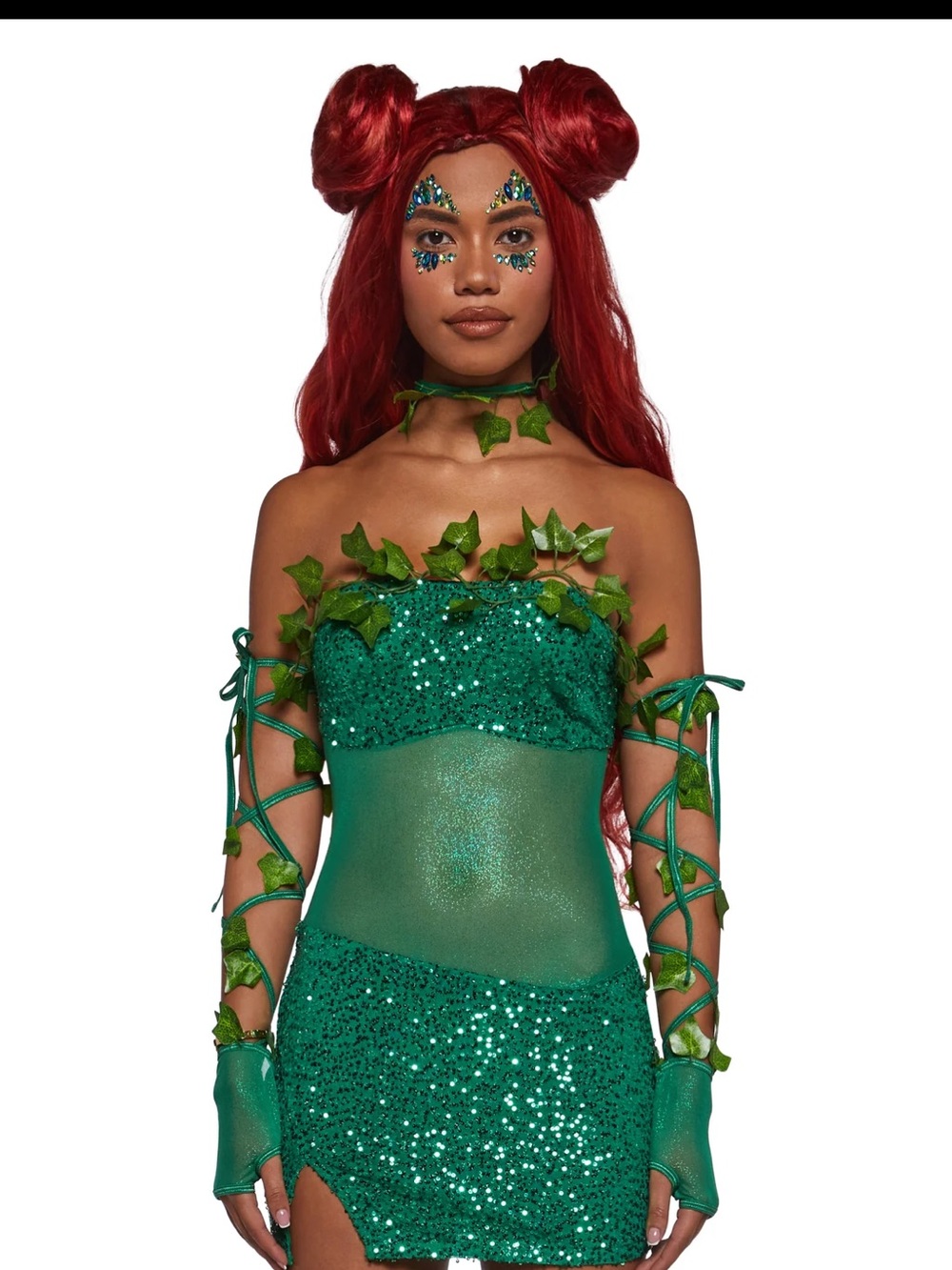 Toxic Vines Villain Costume and Wig Set